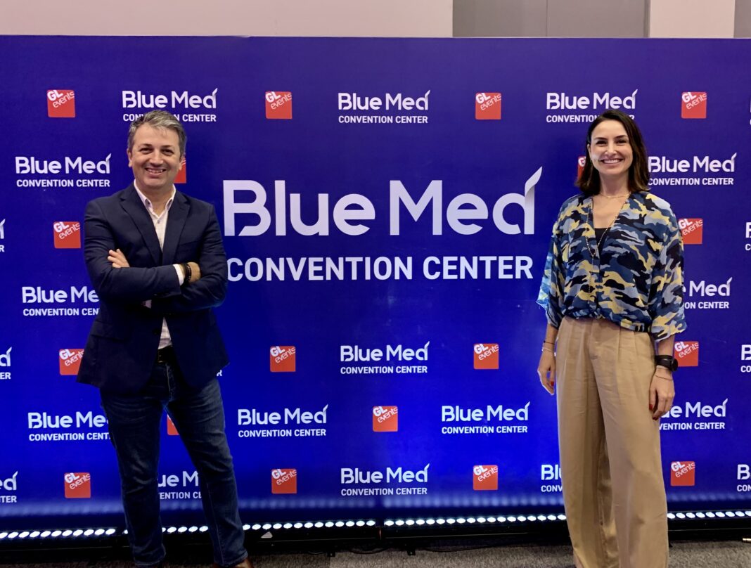 Rogerio Martins, CEO da Blue Med, e Milena Palumbo, CEO da GL events Brasil