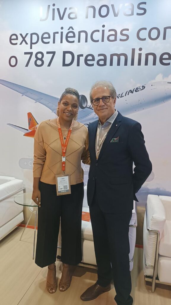 Celfa Alves, Sub Diretora comercial da TAAG, e Otavio Neto
